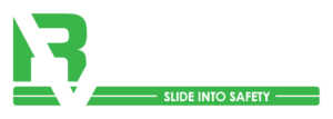 RV Slide Guard green logo with Slide Into Safety tagline