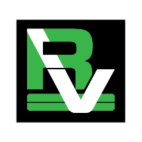 RV Slide Guard RV monogram logo in green, black, and white